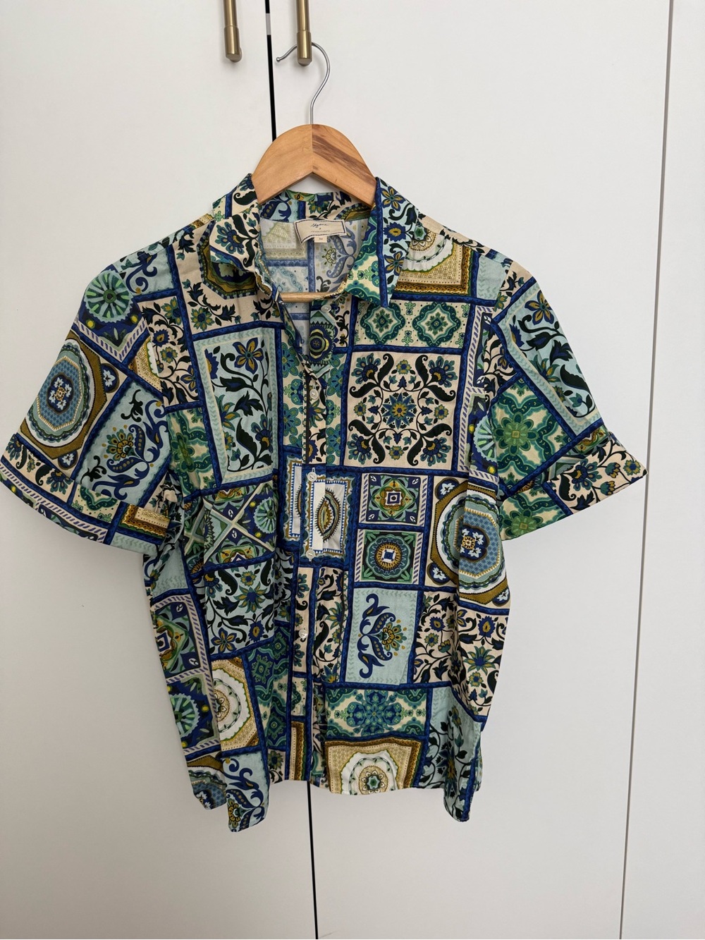 Sezane Livia Shirt - Sézane X Momonì Mosaic - Size 4 - Picture 2 of 4
